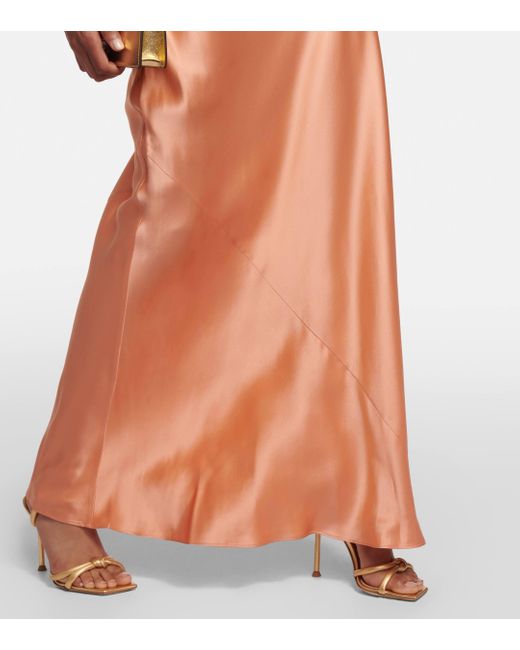 Sir. The Label Orange Danseurs Lace-trimmed Silk Maxi Dress