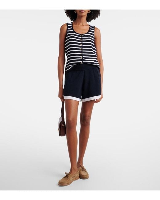 Jardin Des Orangers Blue Striped Cashmere Sweater Vest