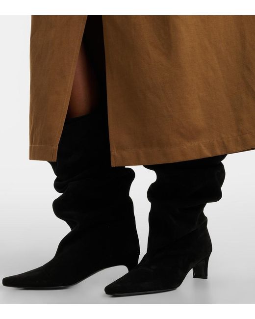 Staud Black Wally Suede Mid-Calf Boots