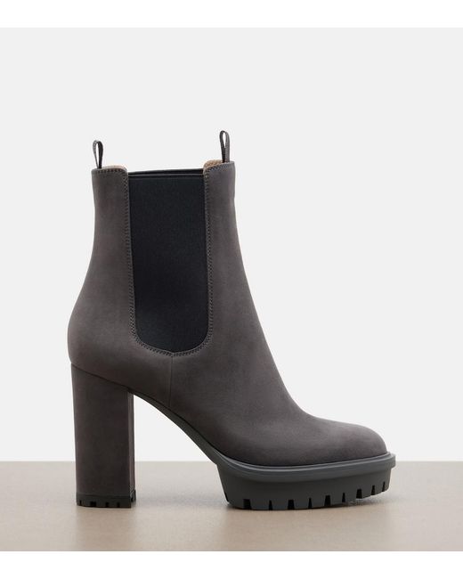 Gianvito Rossi Black Barry Suede Chelsea Boots