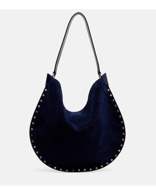 Isabel Marant Blue Oskan Suede Shoulder Bag