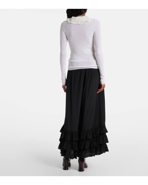 Chloé White Henley-Top Aus Wolle