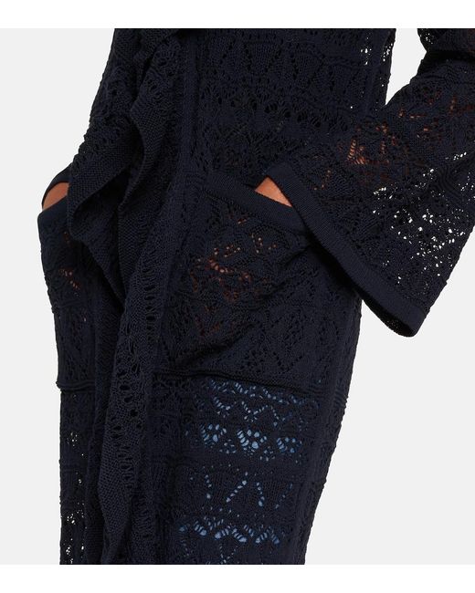 Dorothee Schumacher Black Cotton-Blend Crochet Coat