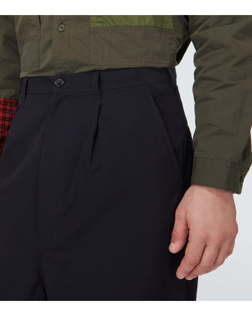 Pantalones de lana de tiro alto cropped Comme des Garçons de hombre de color Blue
