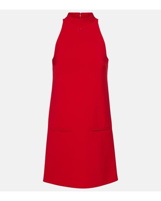 Courreges Red Heritage Halterneck Crepe Minidress