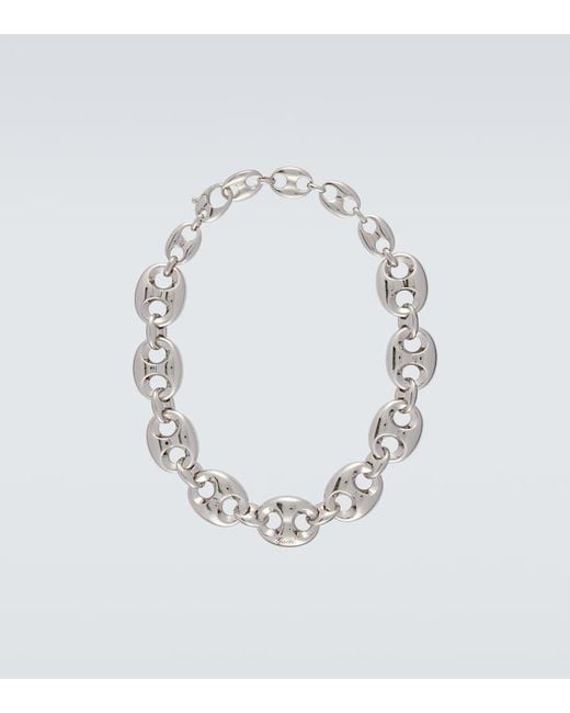 Gucci White Script Marina Chain Necklace for men