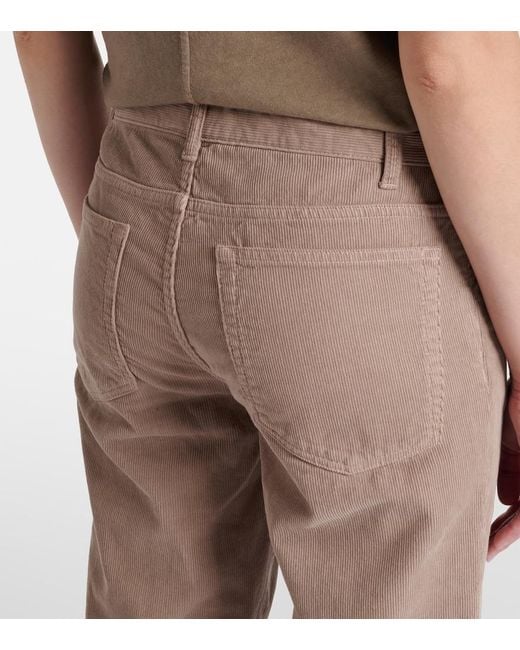 The Row Natural Carlyl Cotton Corduroy Straight Pants