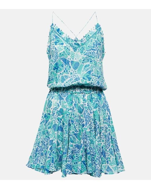 Poupette Blue Laurie Printed Minidress