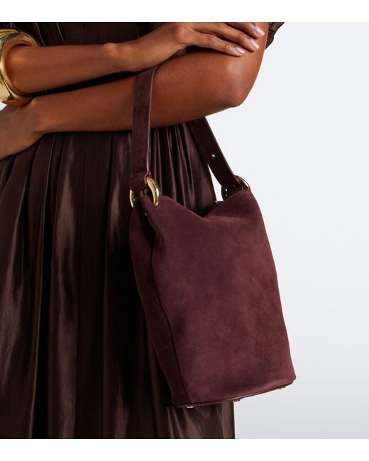Joseph Brown Bucket Mini Suede Shoulder Bag