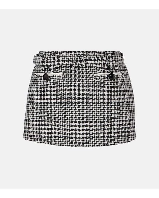 Self-Portrait Black Belted Houndstooth Skort