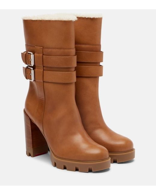 Christian Louboutin Brown Ankle Boots Elisawalk 100 Aus Leder