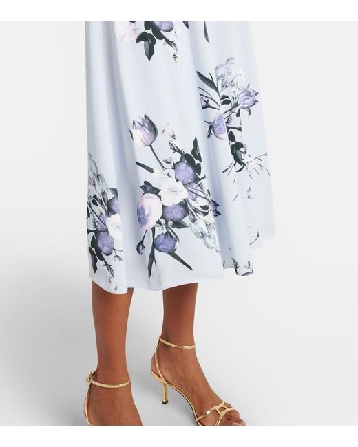 Erdem Blue Floral Midi Dress