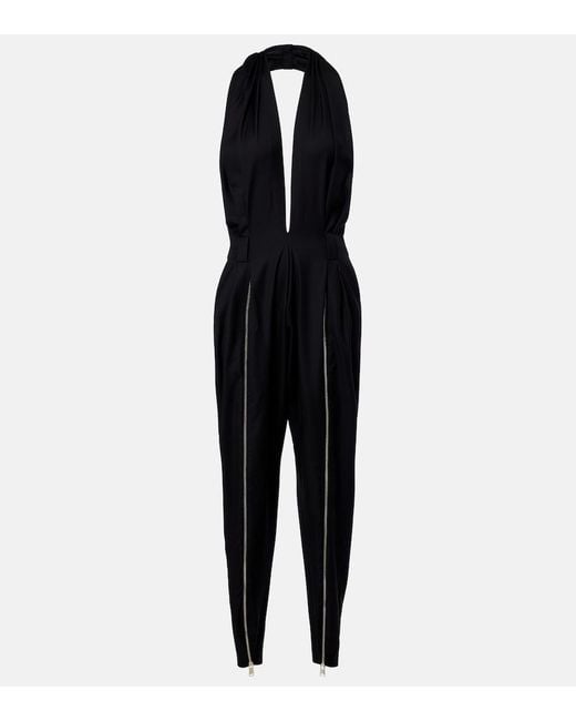 Coperni Black Halterneck Virgin Wool Jumpsuit