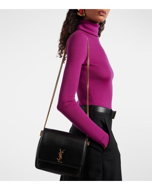 Saint Laurent White Schultertasche Kate Aus Leder