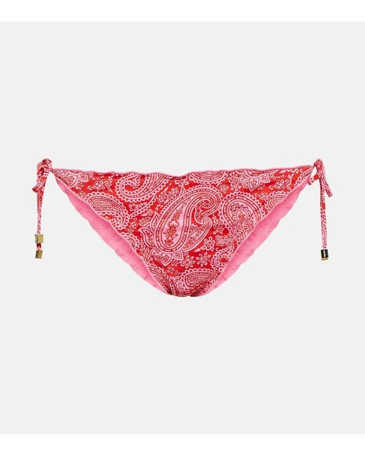 Heidi Klein Pink Tangier Reversible Ruffle Triangle Bikini Bottom