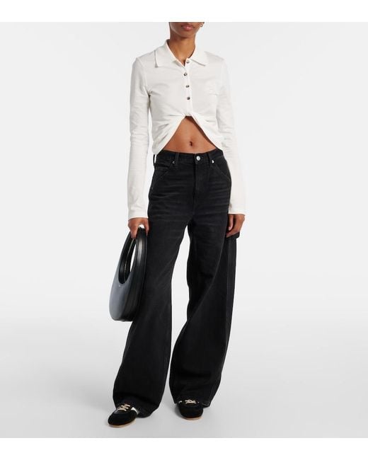 Courreges White Cropped Cotton Shirt