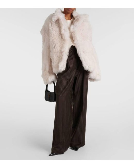 The Mannei White Rioni Oversized Shearling Jacket