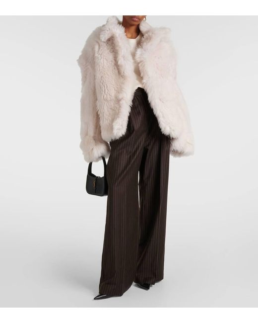 The Mannei White Oversize-Jacke Rioni Aus Shearling