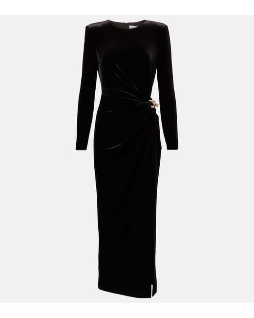 Abito Lungo Con Cut-Out di Self-Portrait in Black