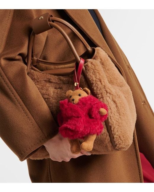 Max Mara Red Teak Teddy Bag Charm