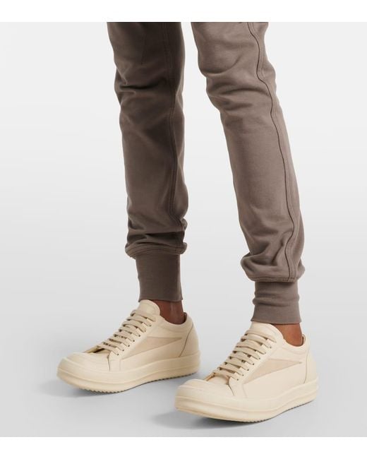 Rick Owens Natural Leather Sneakers