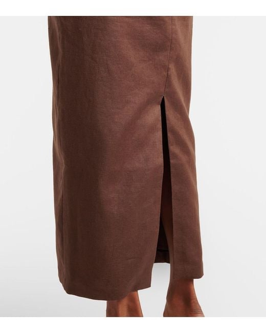 Sir Brown Maxikleid Evalita Aus Leinen