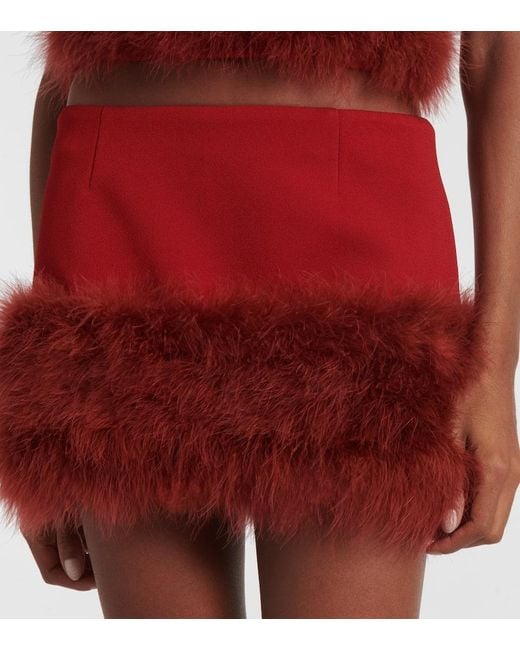 Minifalda Con Plumas Blumarine de color Red
