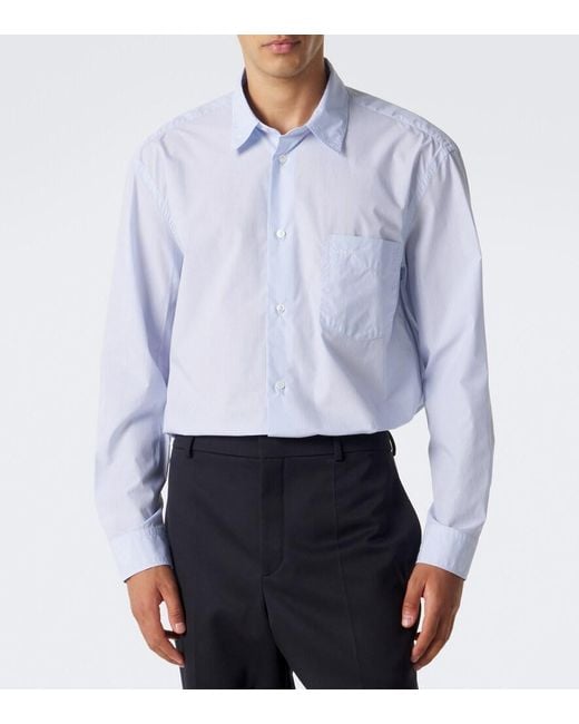 Lardini Blue Striped Cotton Poplin Shirt for men