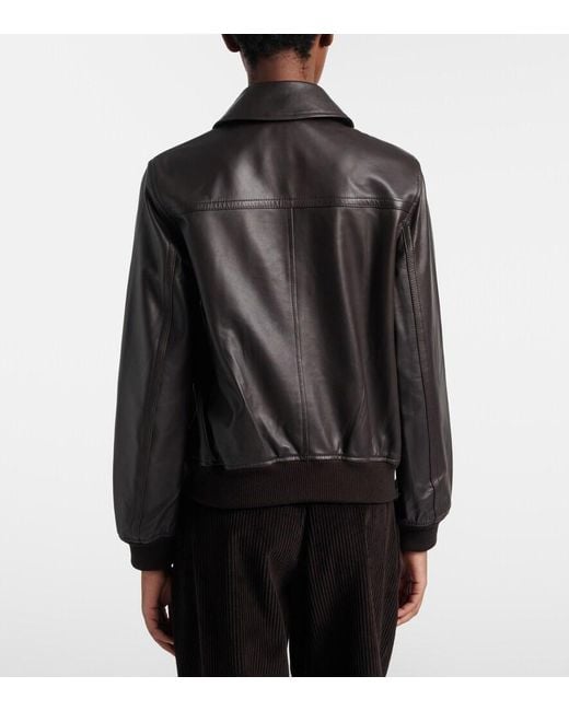 Yves Salomon Black Hooded Leather Blouson Jacket