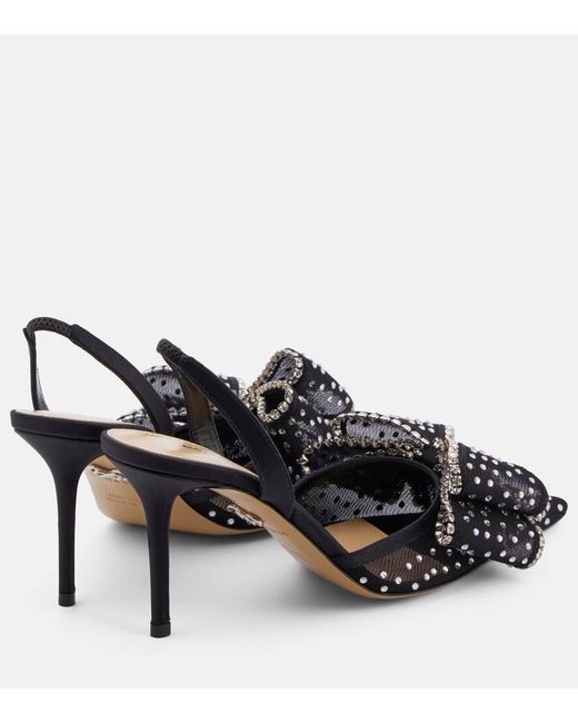 Mach & Mach Black Slingback-Pumps Le Cadeau Mit Kristallen