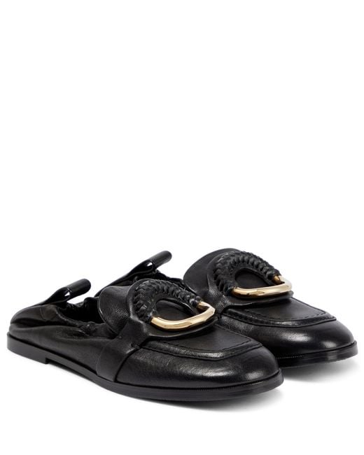 See By Chloé Hana Embellished Leather Loafers in Black | Lyst