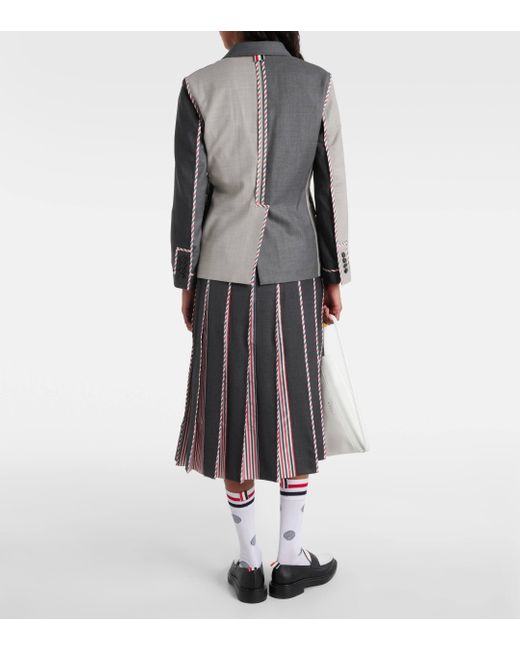 Thom Browne Gray Deconstructed Wool Blazer