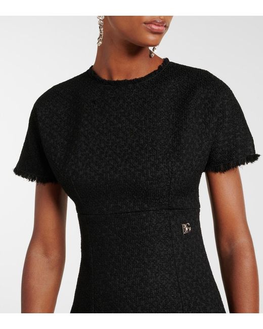 Dolce & Gabbana Black Dg Wool-Blend Tweed Minidress
