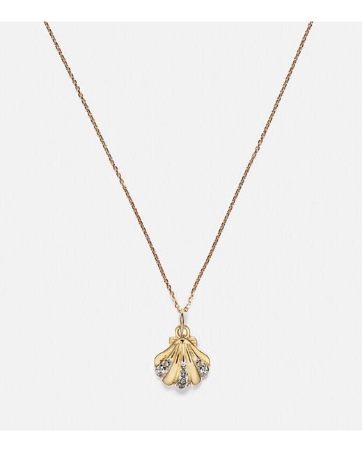 Mateo White Petite Venus 14Kt Pendant Necklace With Diamonds