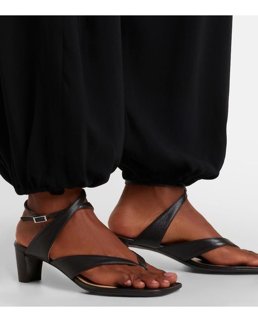 Lemaire Metallic Leather Slingback Thong Sandals