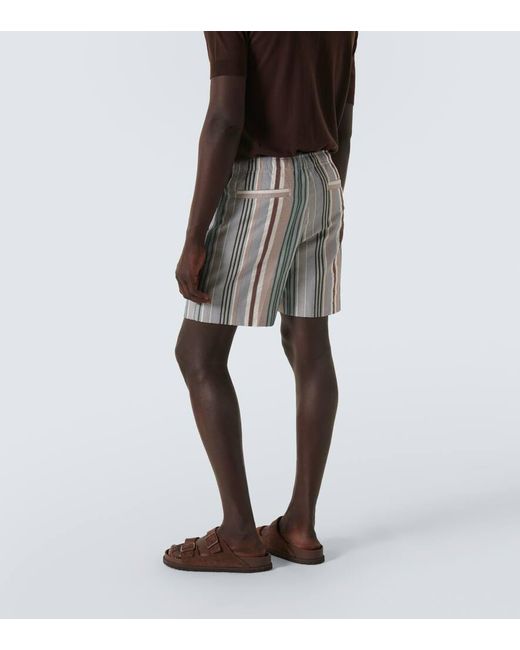 Orlebar Brown White Alex Striped Cotton Shorts for men