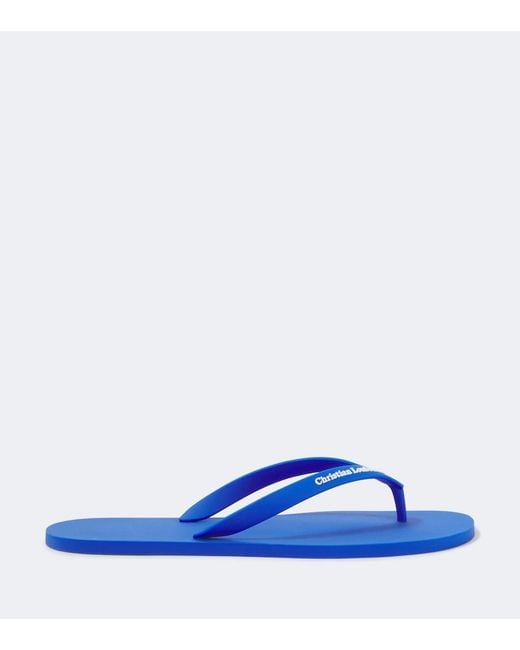 Christian Louboutin Blue Logo Thong Sandals for men