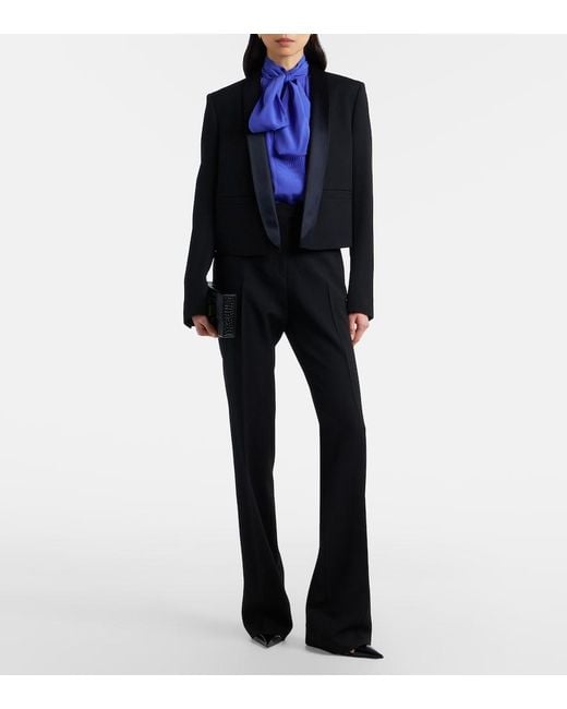 Tom Ford Black Silk-Trimmed Wool Blazer