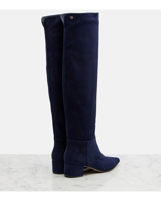 Gianvito Rossi Blue Suede Knee-High Boots