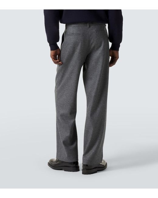 Jil Sander Gray Wool Wide-Leg Pants for men