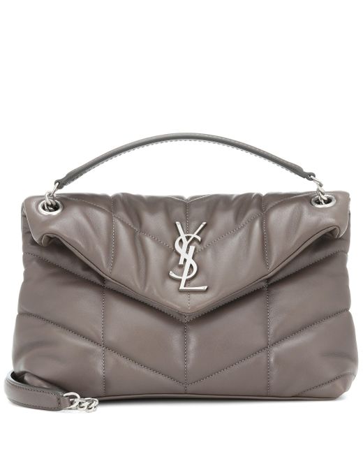 Saint Laurent Gray Loulou Puffer Small Shoulder Bag
