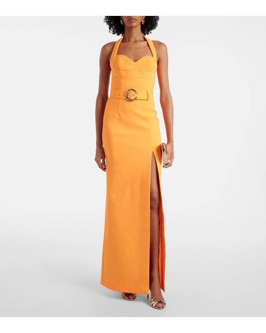 Rebecca Vallance Metallic Maxikleid Aus Crepe