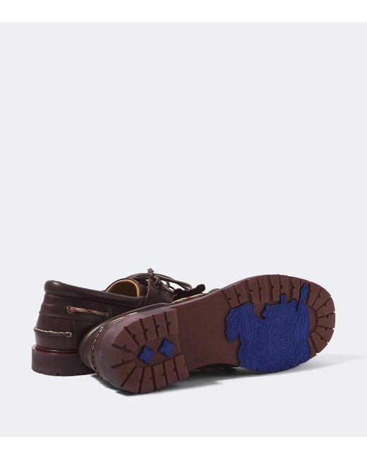 Burberry Brown Leather Boat Shoes for men
