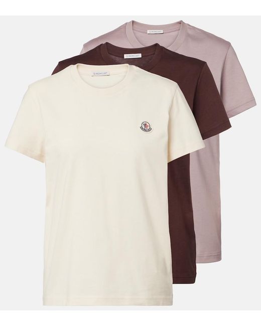 Moncler Multicolor Set Of 3 Cotton Jersey T-Shirts