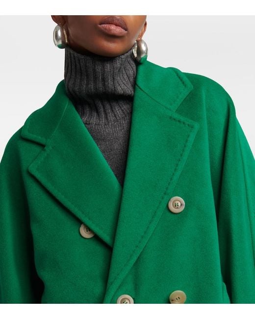 Max Mara Green Madame Wool And Cashmere Coat