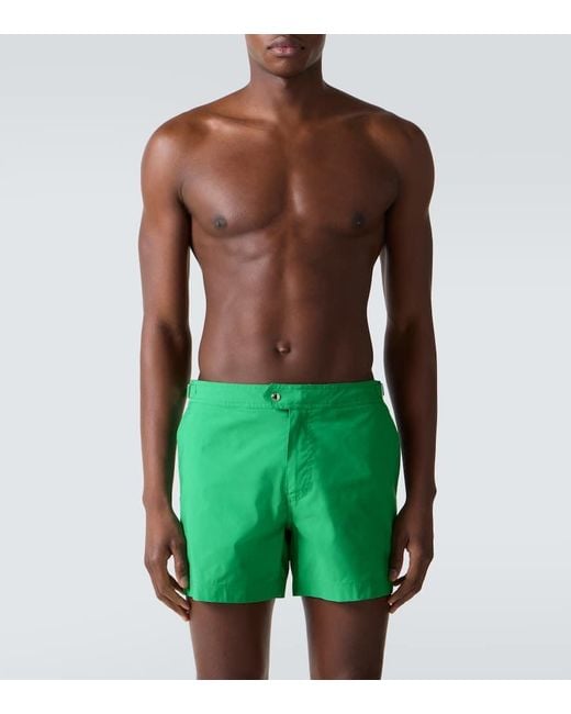 Tom Ford Green Logo Swim Trunks for men