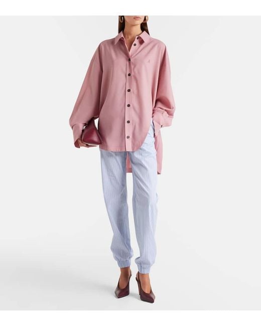 The Attico Blue Striped Cotton Tapered Pants