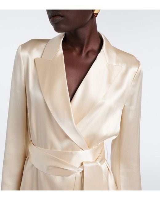 Joseph Natural Archer Belted Silk Satin Jacket