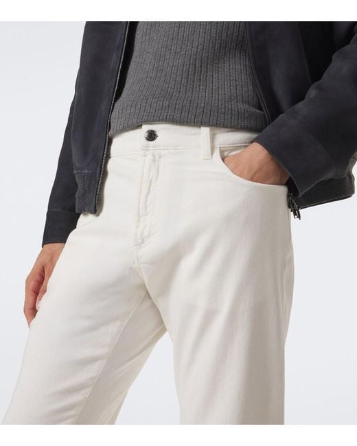 Canali White Slim Jeans for men