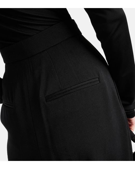 Khaite Black Ashford Wool-blend Straight Pants